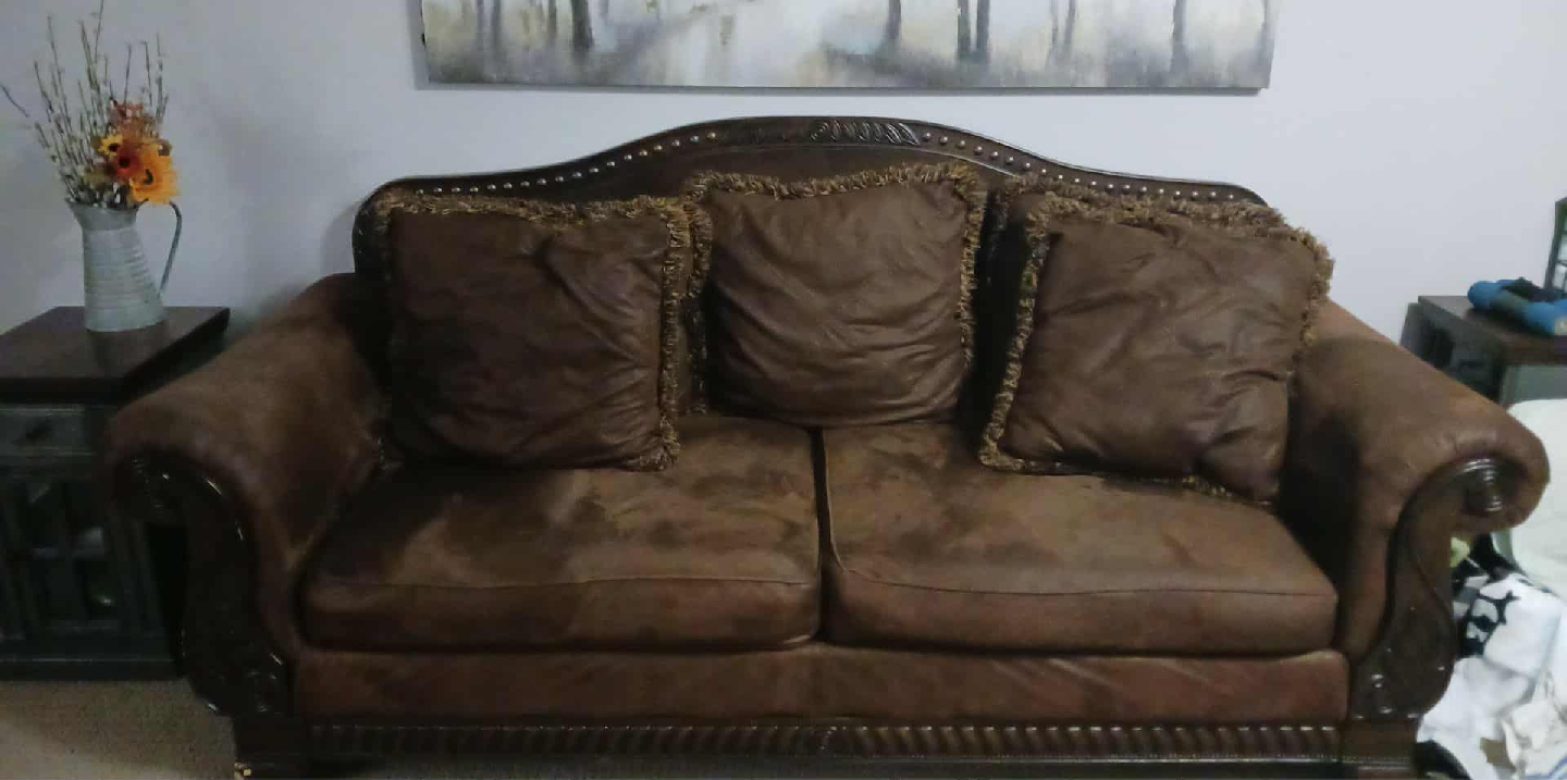 Brown Loveseat Sofa - photo 2