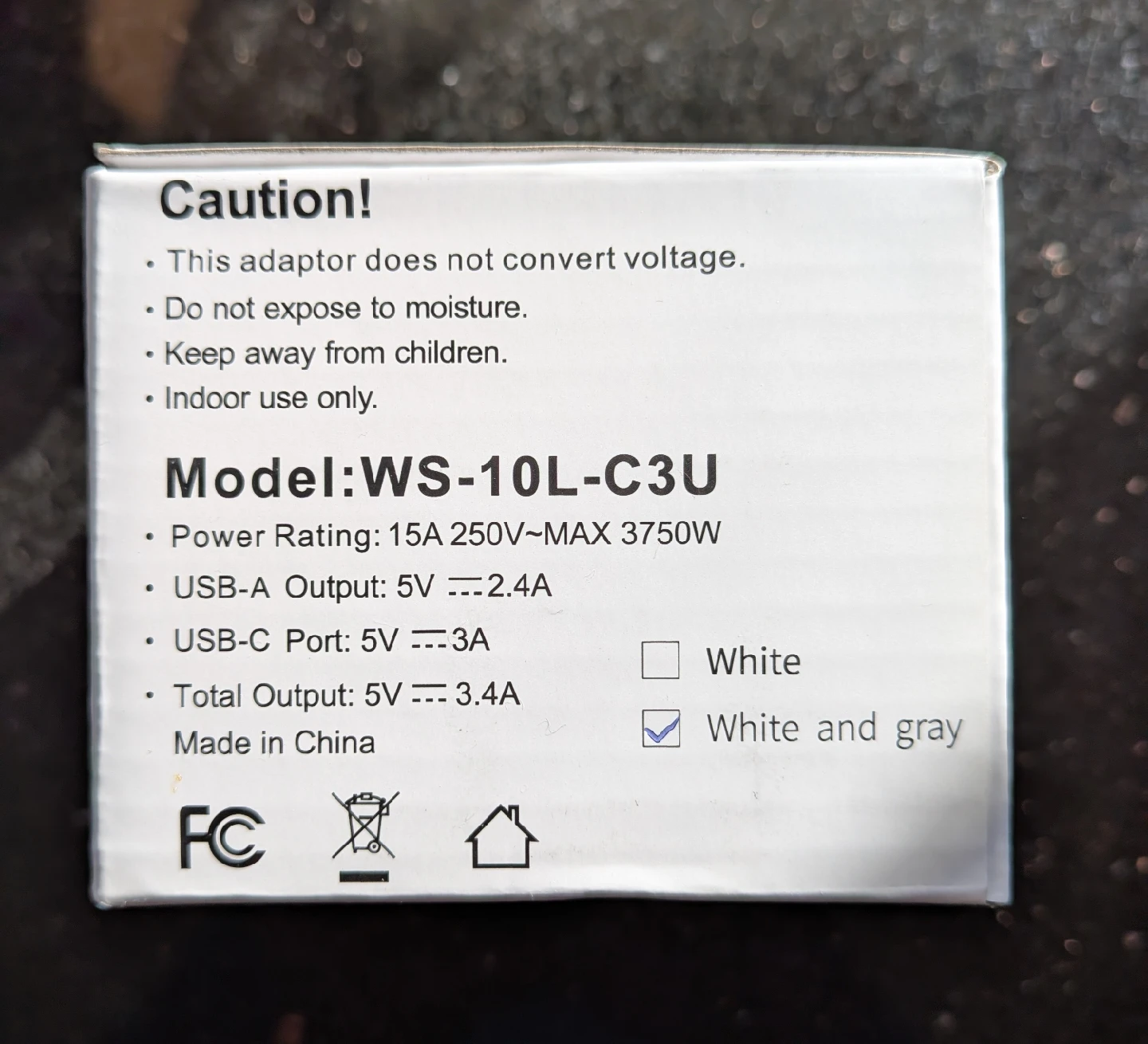VINTAR WS-10L-C3U South Africa Travel Adapter - photo 3