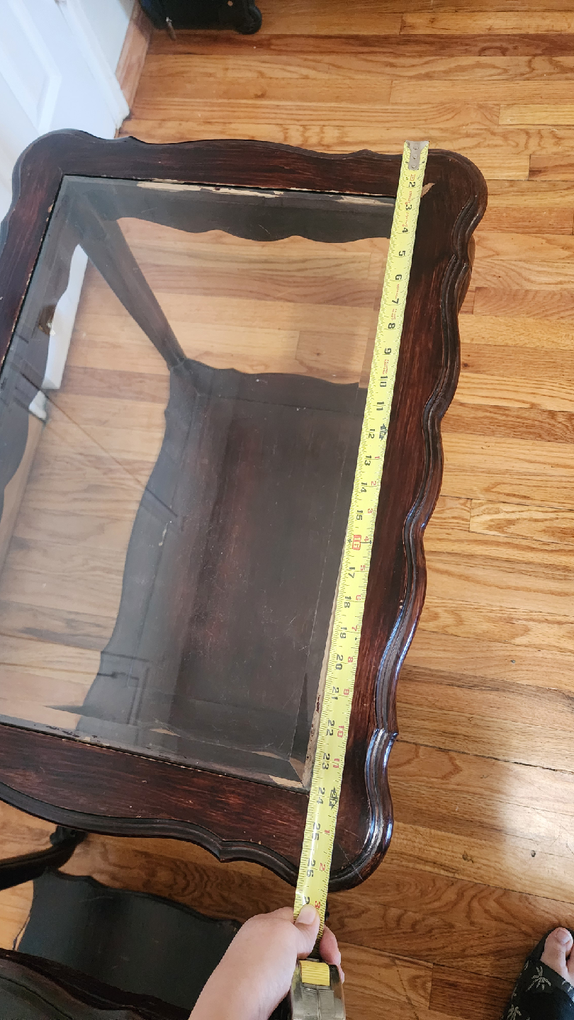 Pair of Vintage Glass Top End Tables - photo 5