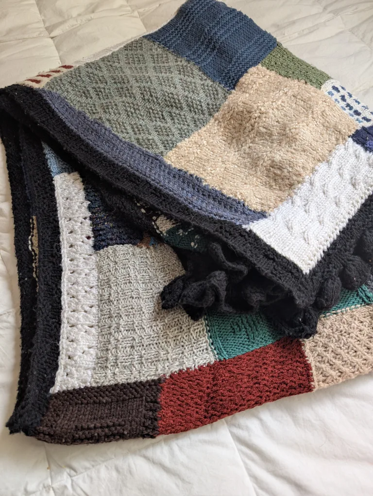 Handmade Wool Afghan Throw Blanket image indicator(7)