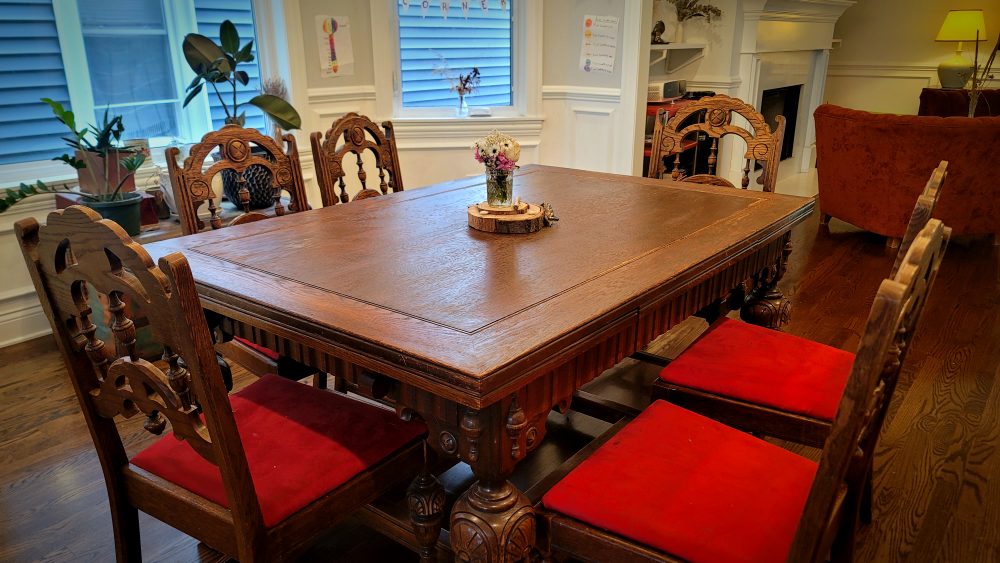 Stately, Carved Gothic Dining Table Set (Seats 6) - photo 2