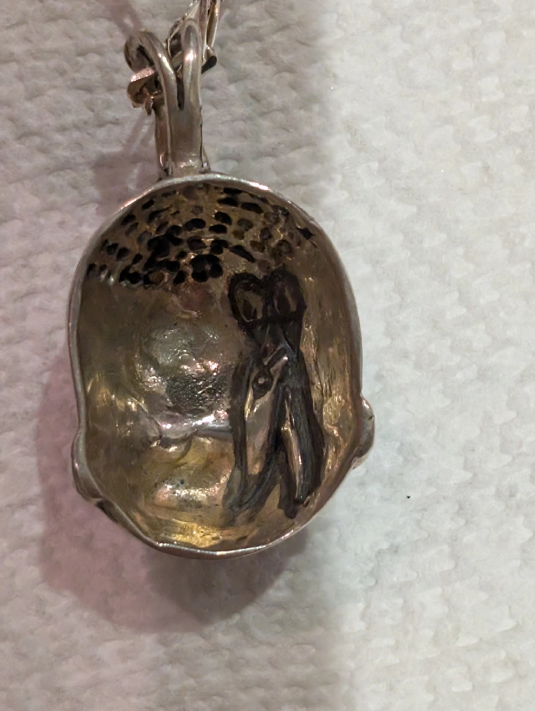 Unique 925 Italy Silver Baby Head Pendant Necklace - photo 4