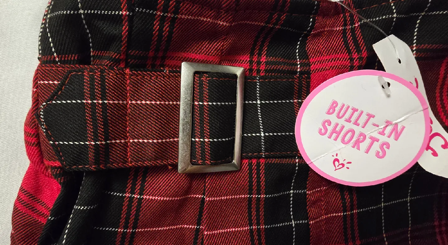 NEW! Girls Justice Red Plaid Skort - Size 12 Youth image indicator(2)