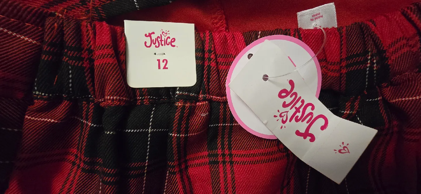NEW! Girls Justice Red Plaid Skort - Size 12 Youth image indicator(6)
