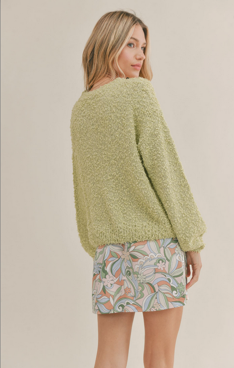 Sadie & Sage (Plenty) Cozy Evening Fuzzy Sweater - Pistachio