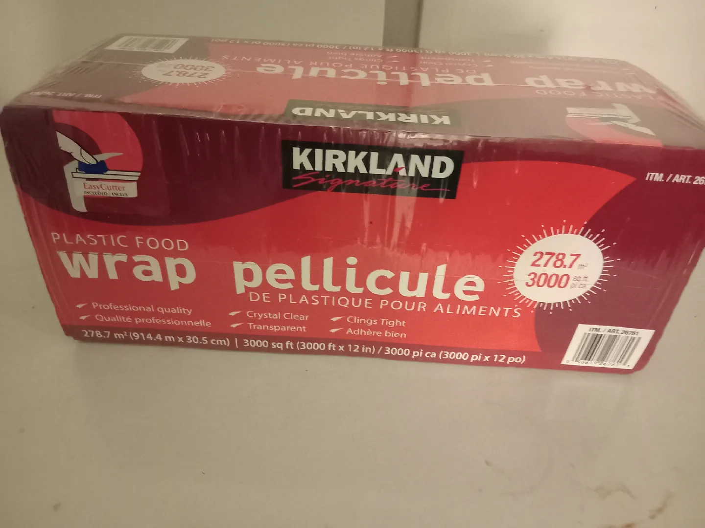Kirkland Signature Plastic Food Wrap - 3000 sq ft thumbnail