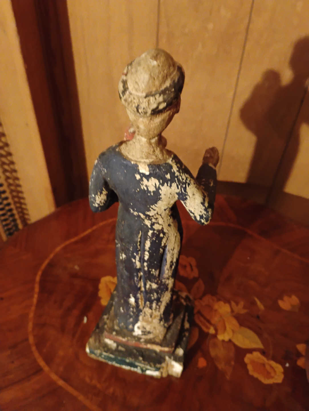 Vintage Wooden Madonna and Child Statue - photo 4