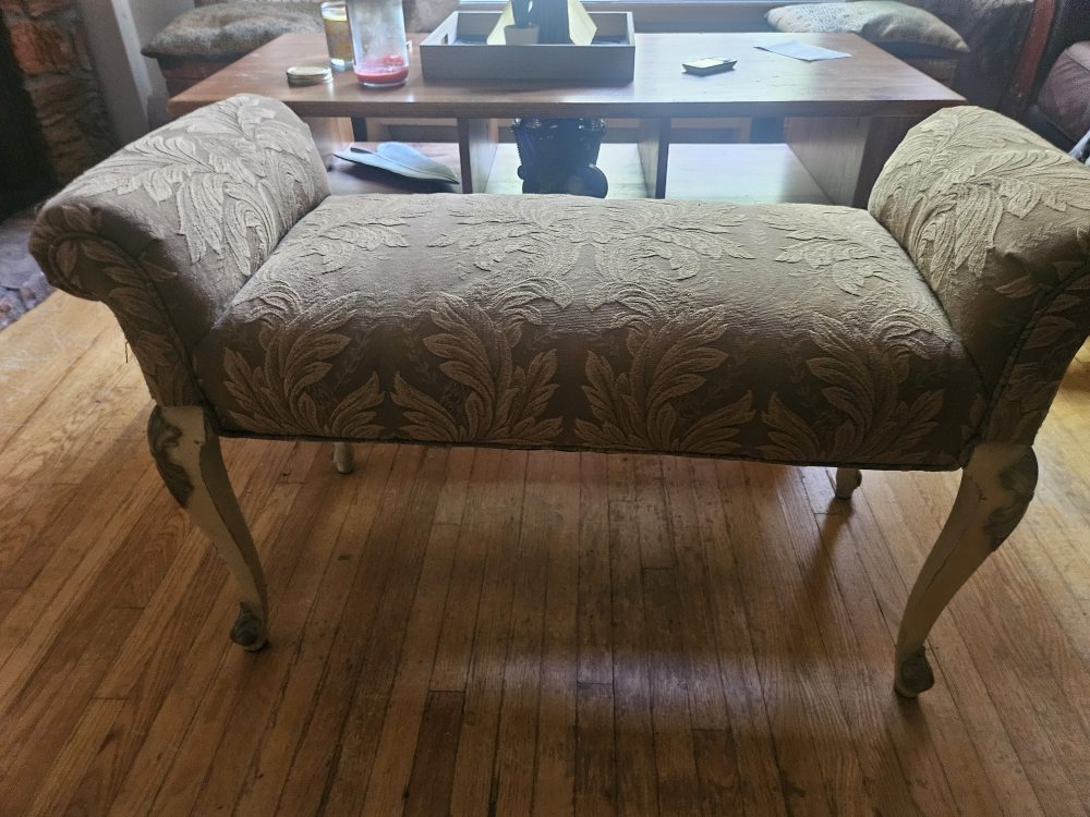 Upholstered Bench with Floral Pattern - photo 2