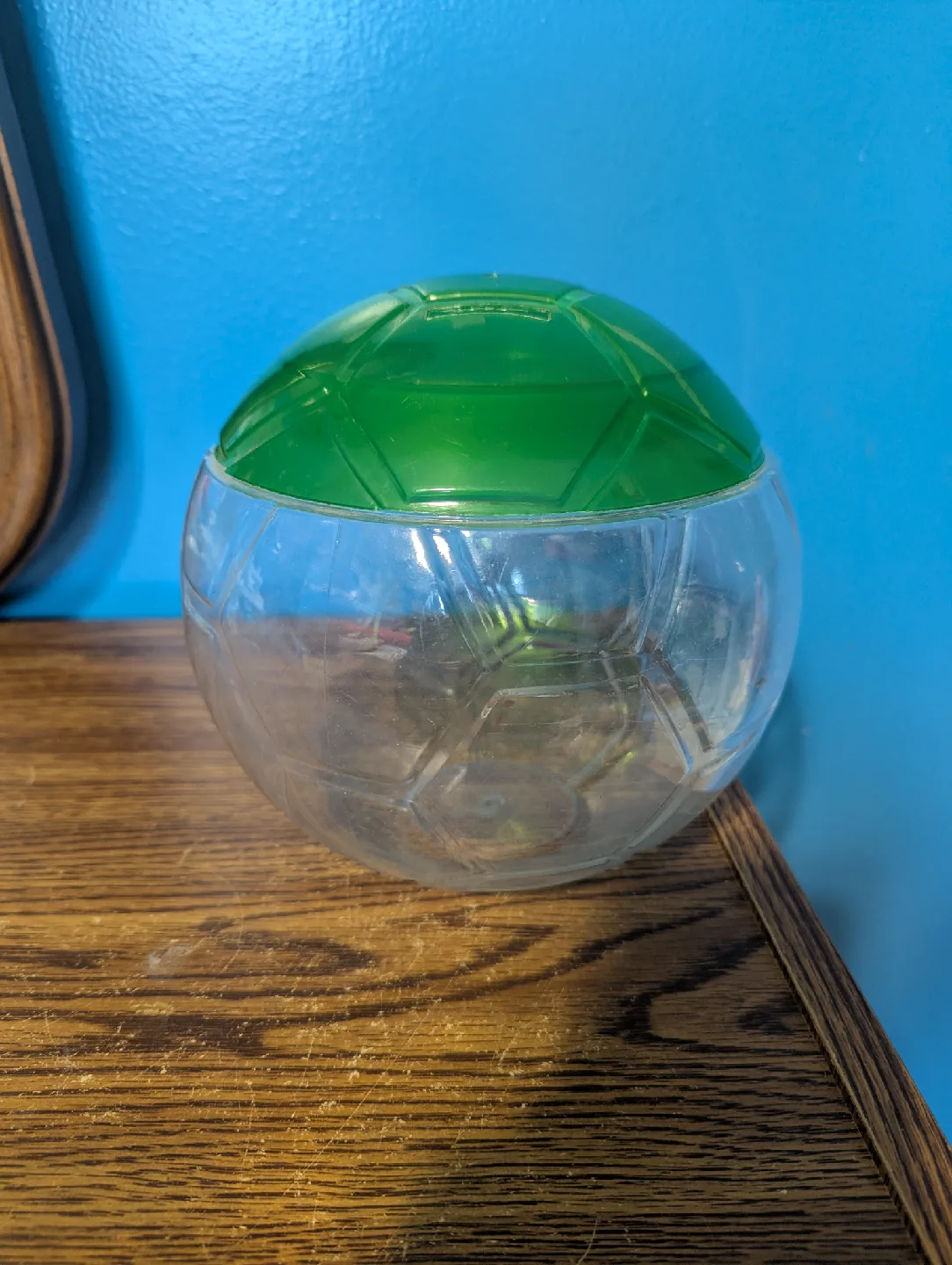 Green & Clear Soccer Ball Container + Money Saving