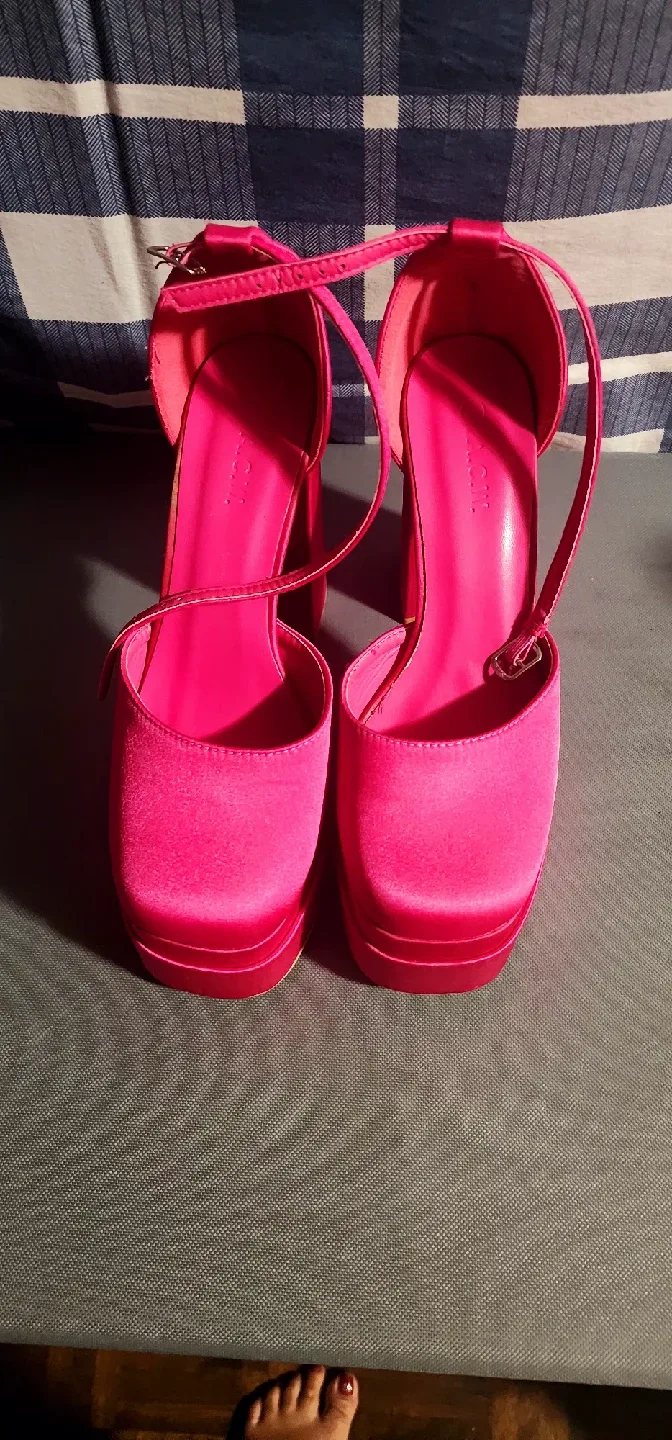 Hot Pink Platform Heels, Size 9 thumbnail