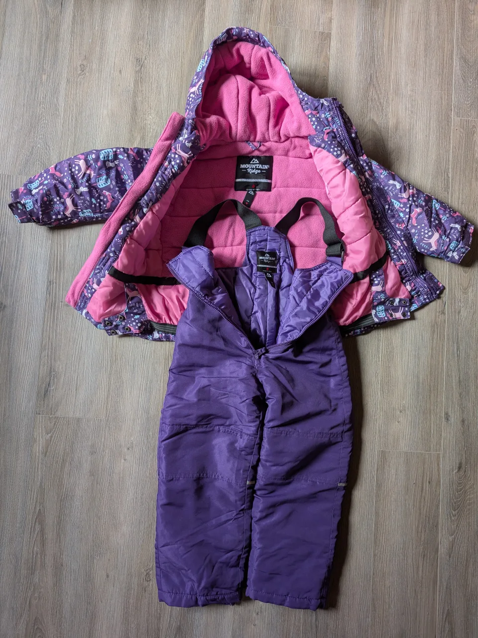 5/6T Girl's Snowsuit Set - Purple & Pink