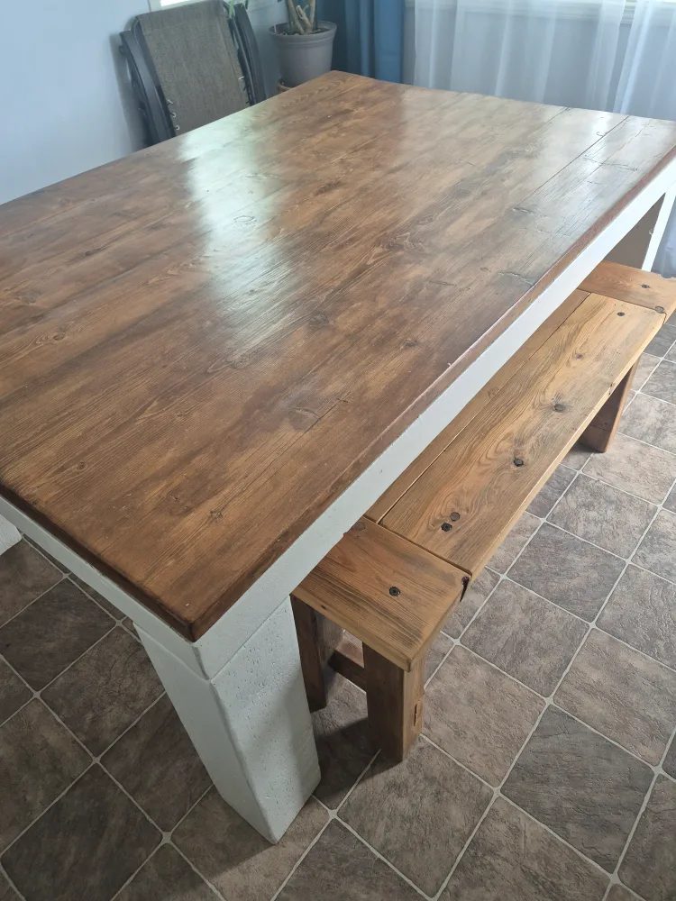 Wood Dining Table with Bench image indicator(3)
