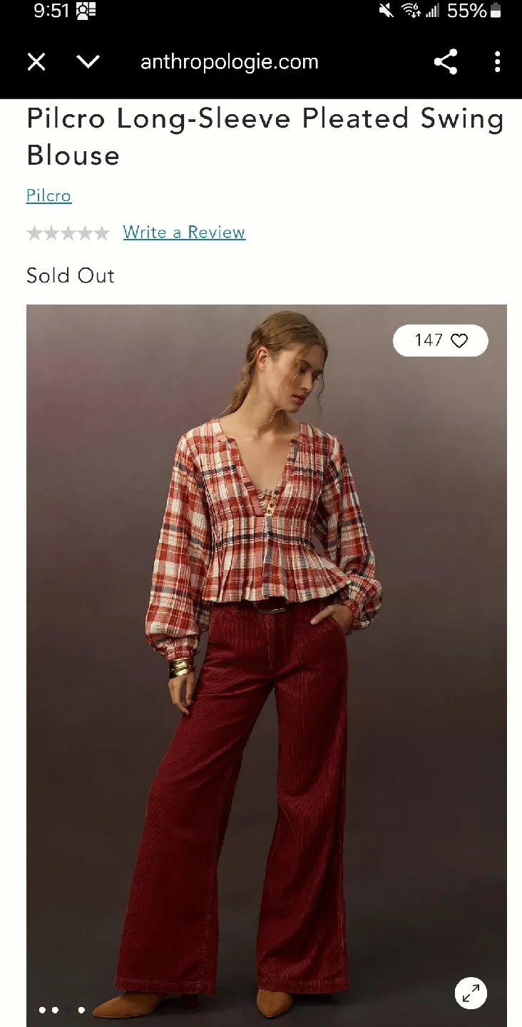 Anthropologie Pilcro Plaid Pleated Swing Blouse image indicator(4)