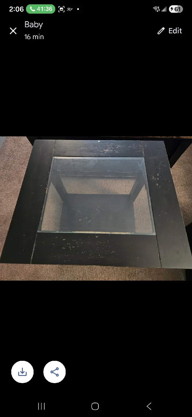 Black Coffee Table with Glass Top image indicator(4)