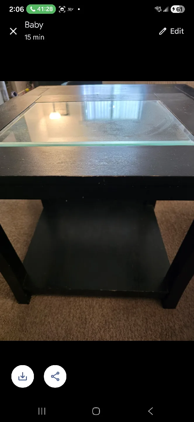 Black Coffee Table with Glass Top image indicator(5)