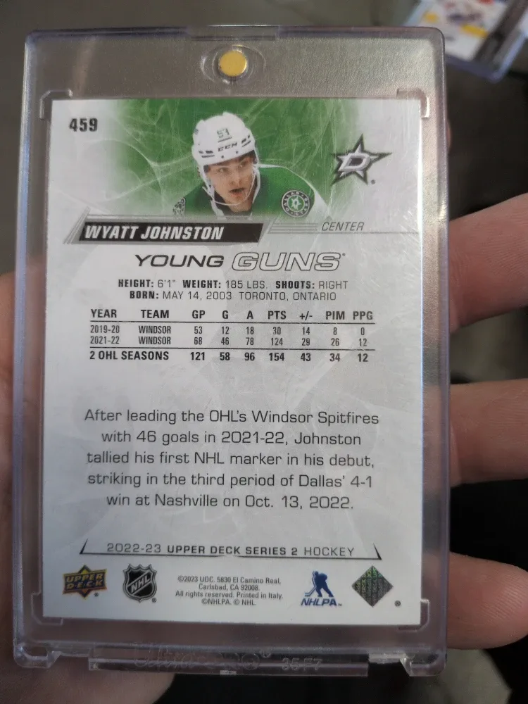 Wyatt Johnston Young Guns Hockey Card image indicator(2)