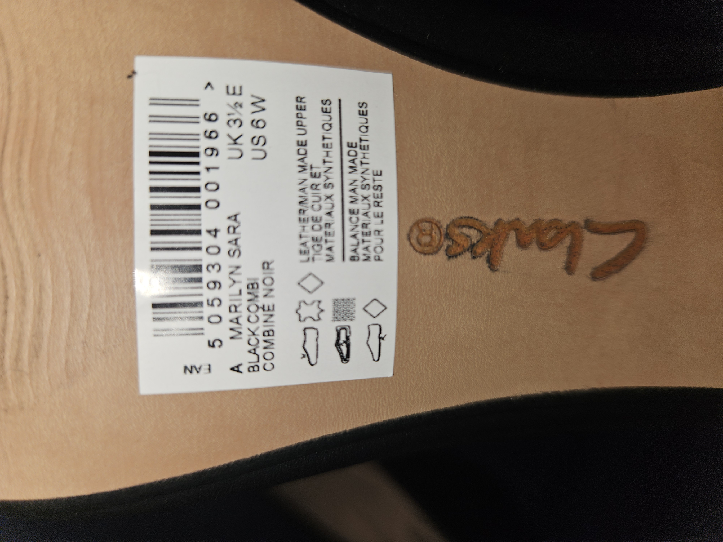 brand new black leather shoes Clarks size 6 - photo 3