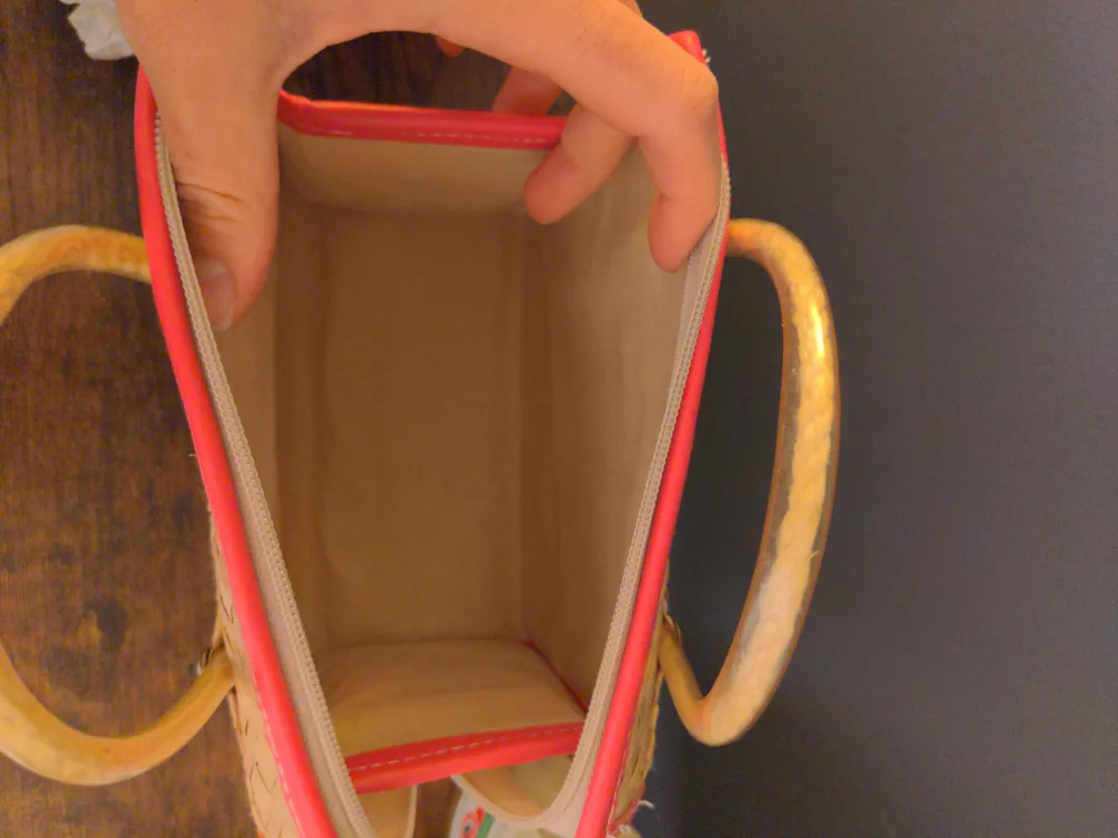 Vintage Woven Straw Handbag with Floral Embroidery image indicator(2)