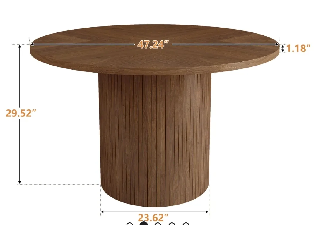 Round Wooden Dining Table - 47.24" Diameter image indicator(2)
