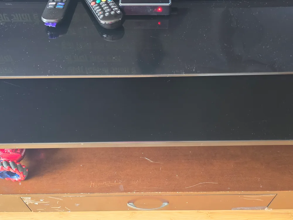 Brown & Black Glass Top TV Stand image indicator(3)
