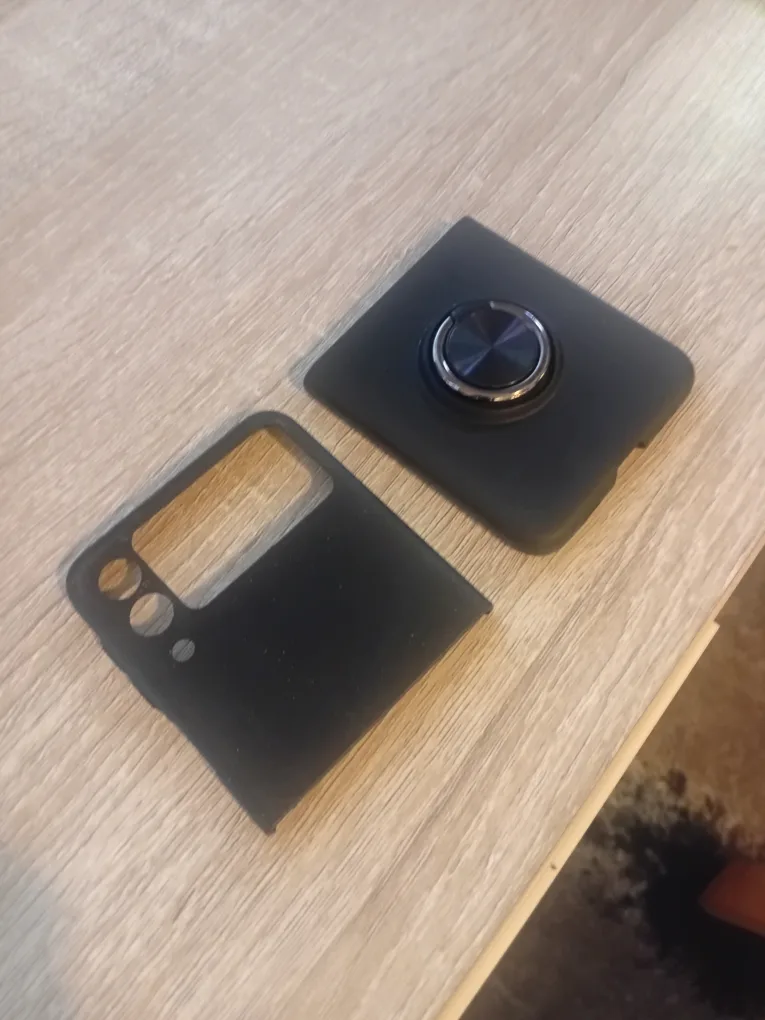 Black  Galaxy Z flip 3 Case with Ring Holder thumbnail