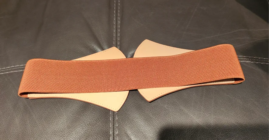 Womens Brown Elastic Waist Belt image indicator(3)