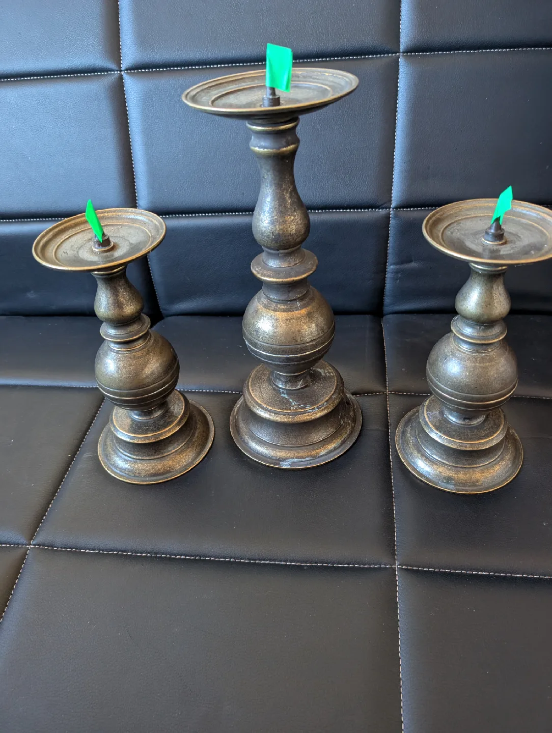 vintage bronze 17th century baroque candle holders