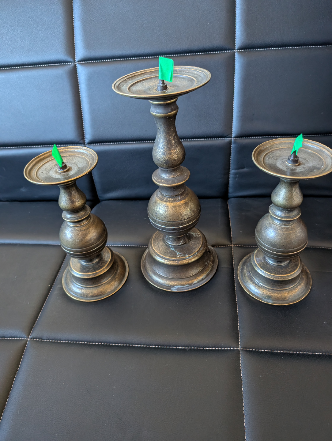 vintage bronze 17th century baroque candle holders - photo 3