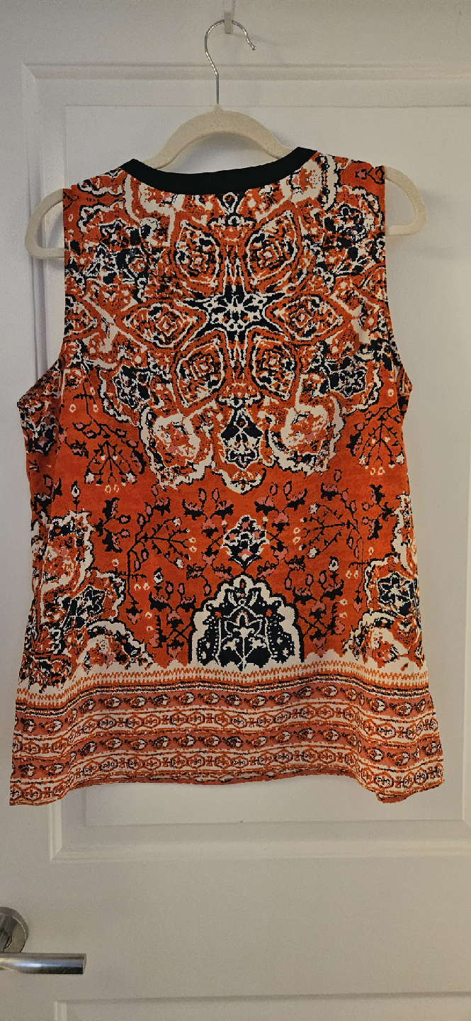 VANESSA VIRGINIA Silk Top - Red Blue Paisley, M-L - photo 2