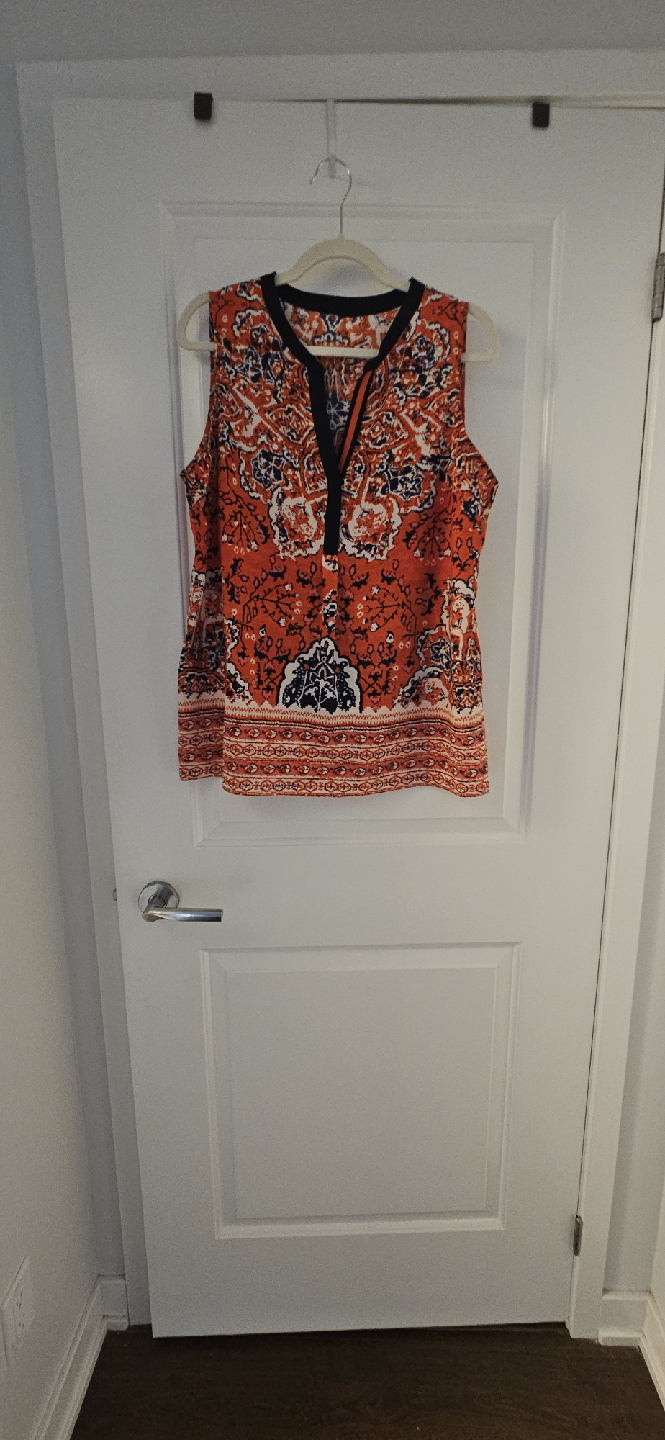 VANESSA VIRGINIA Silk Top - Red Blue Paisley, M-L - photo 3