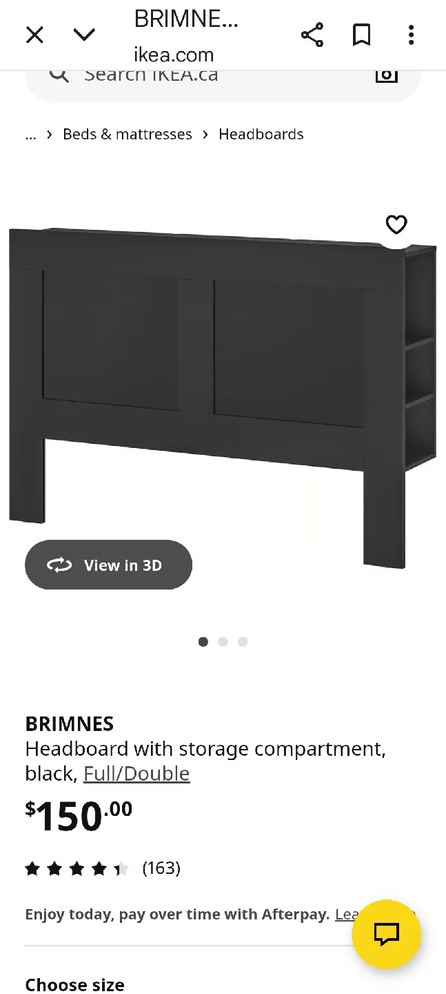 IKEA Brimnes Headboard with Storage - Black, Full/Double image indicator(3)