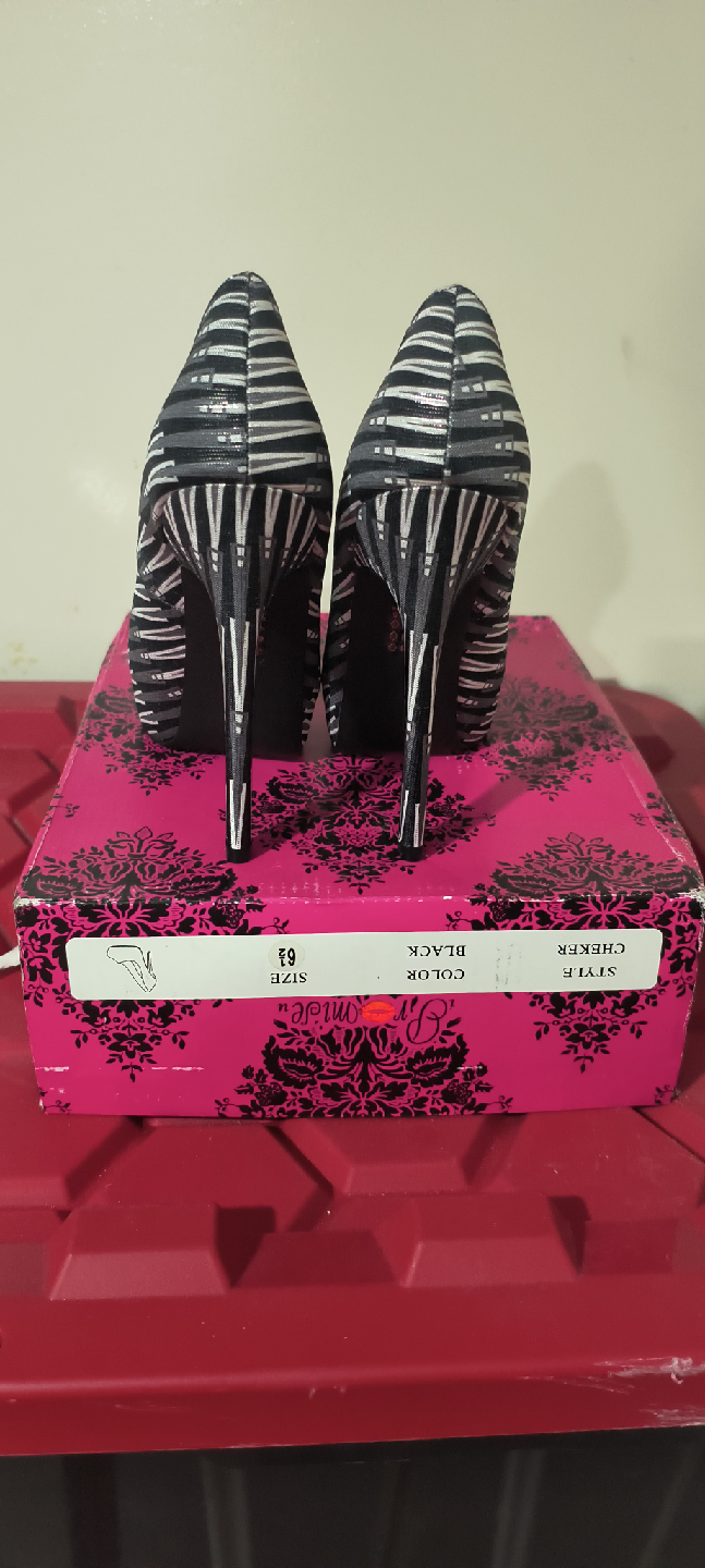 Pleaser Pink Label Cheker Heels - Size 6.5 - photo 2