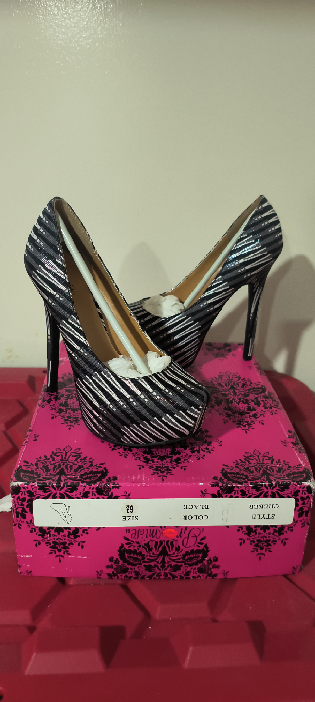 Pleaser Pink Label Cheker Heels - Size 6.5 - photo 3