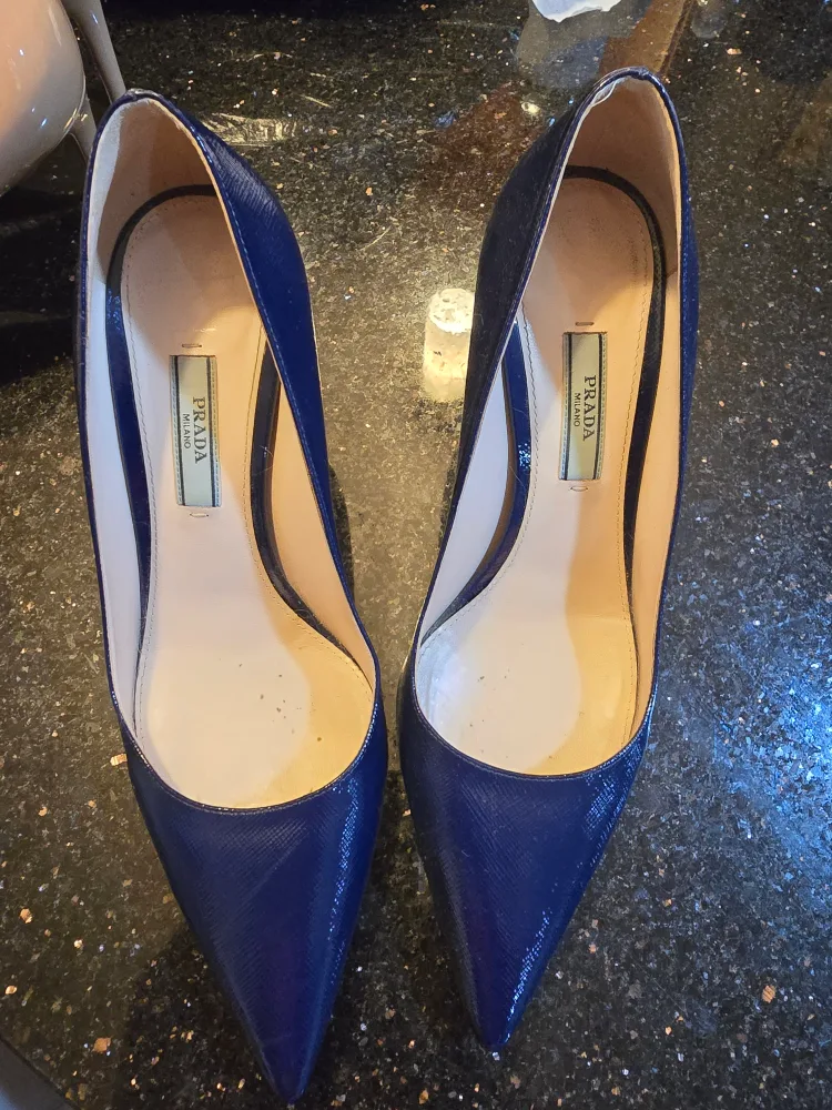 Prada Blue Pointed Heels - Size 37 thumbnail