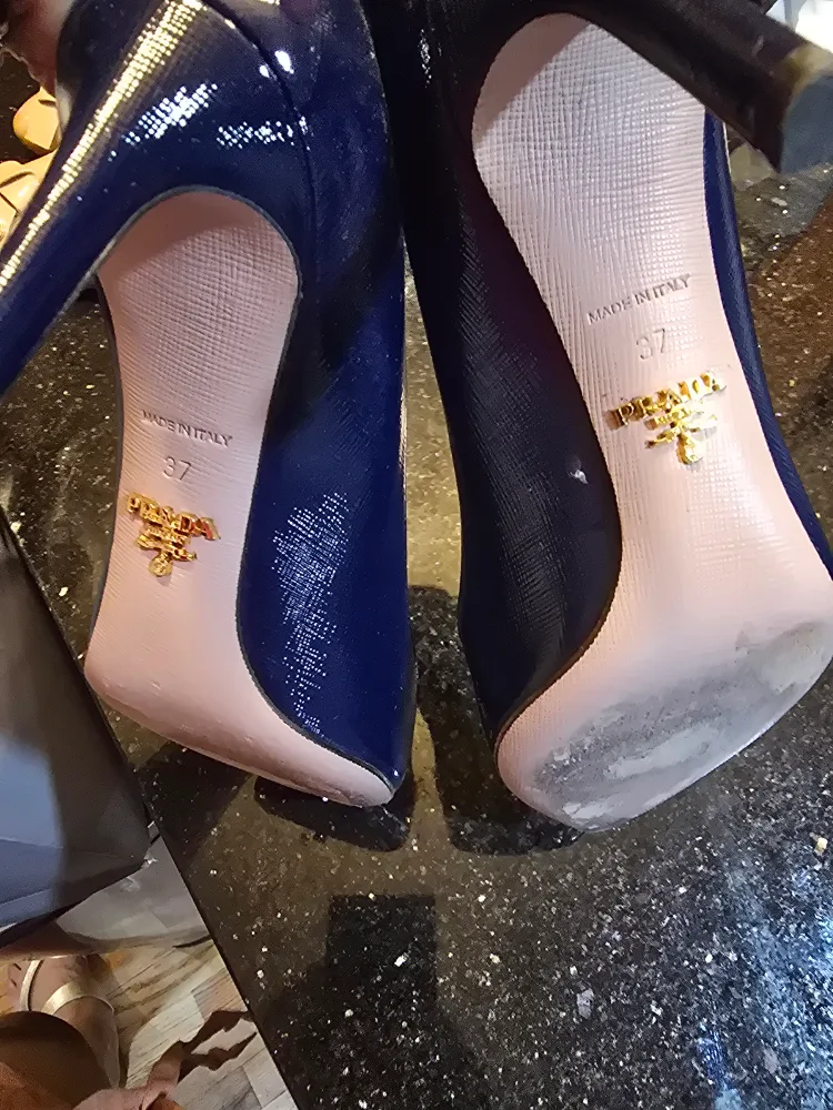 Prada Blue Pointed Heels - Size 37 image indicator(3)