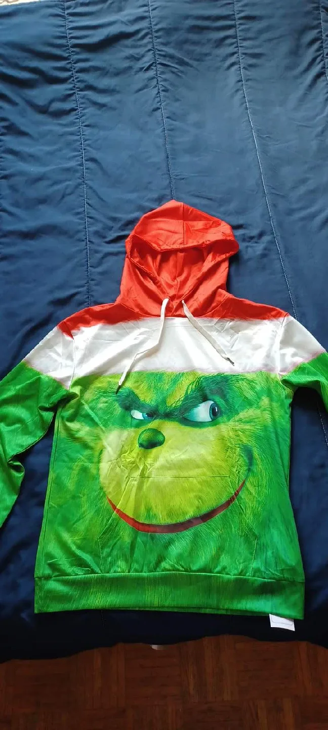 THE GRINCH HOODIE - ADULT SIZE 1 SMALL, 2 LARGE
