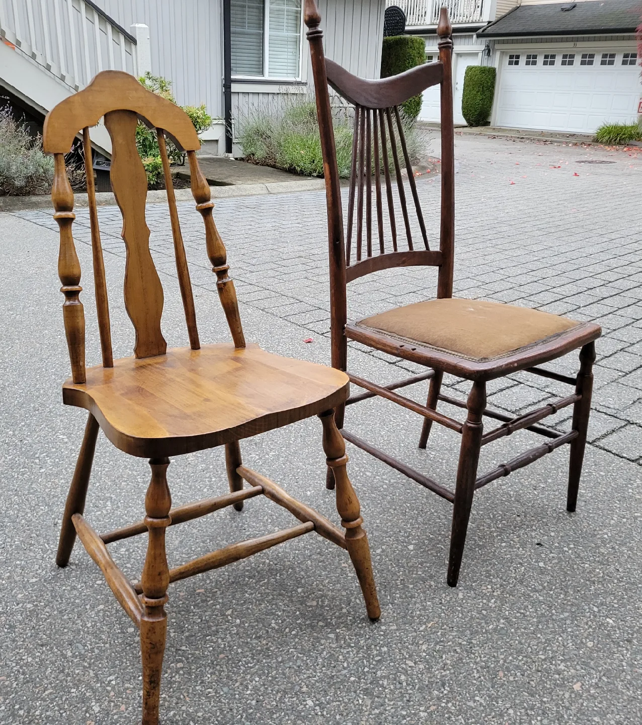 Two Very Nice, Very Vintage Wooden Chairs.