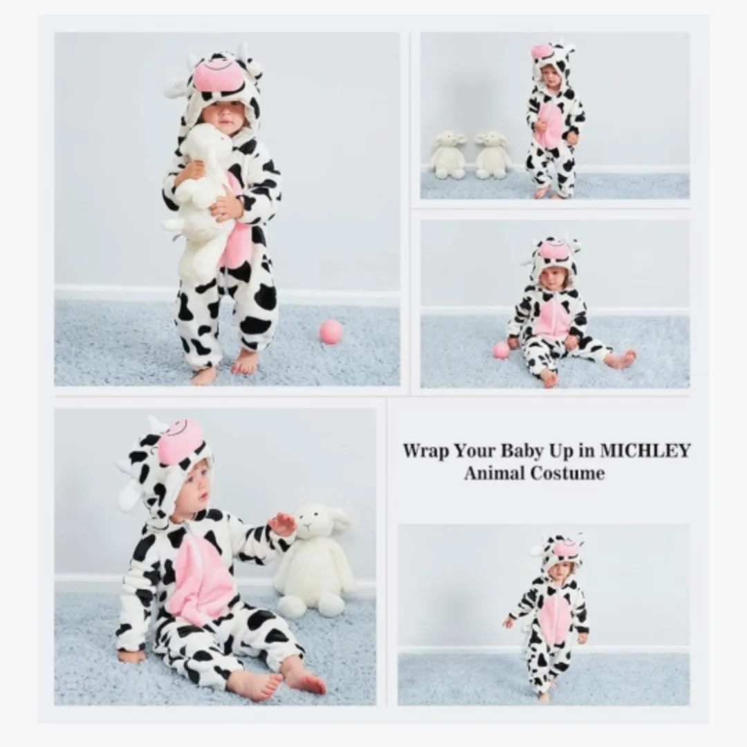 MICLHEY Cow Costume Onesie - Size 120 (30-36 Months) image indicator(6)