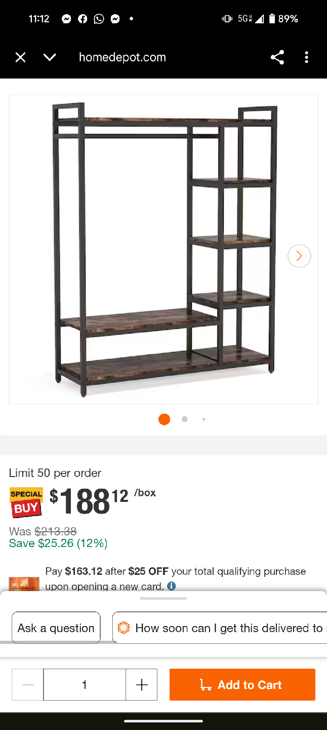 Industrial Open Wardrobe / Shelving Unit - photo 5