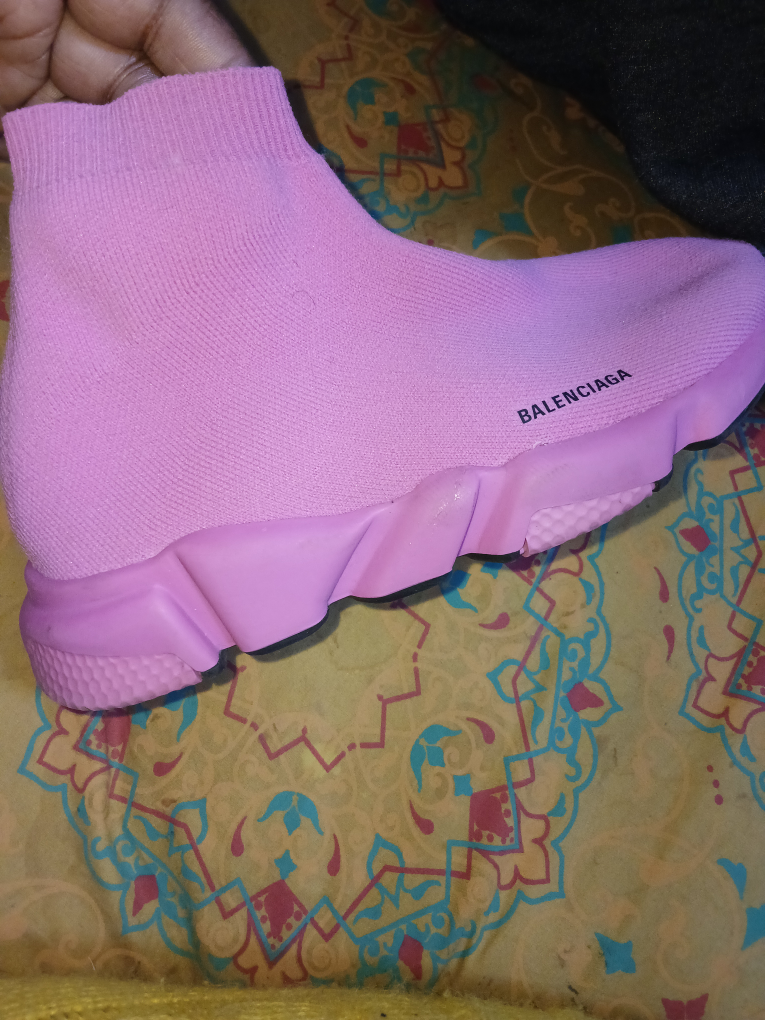 Balenciaga Speed 2.0 Pink Knit Sneakers, Size 13-1