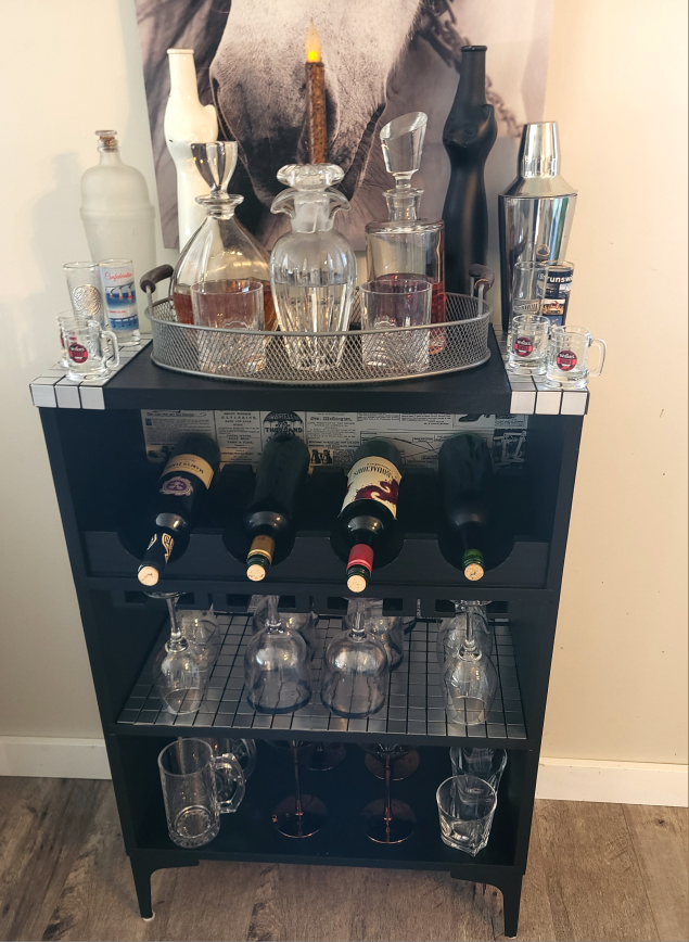Black Wine Rack/Bar Cabinet - photo 2