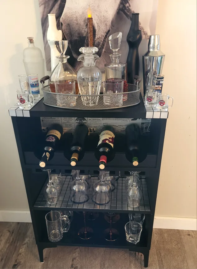 Black Wine Rack/Bar Cabinet image indicator(2)