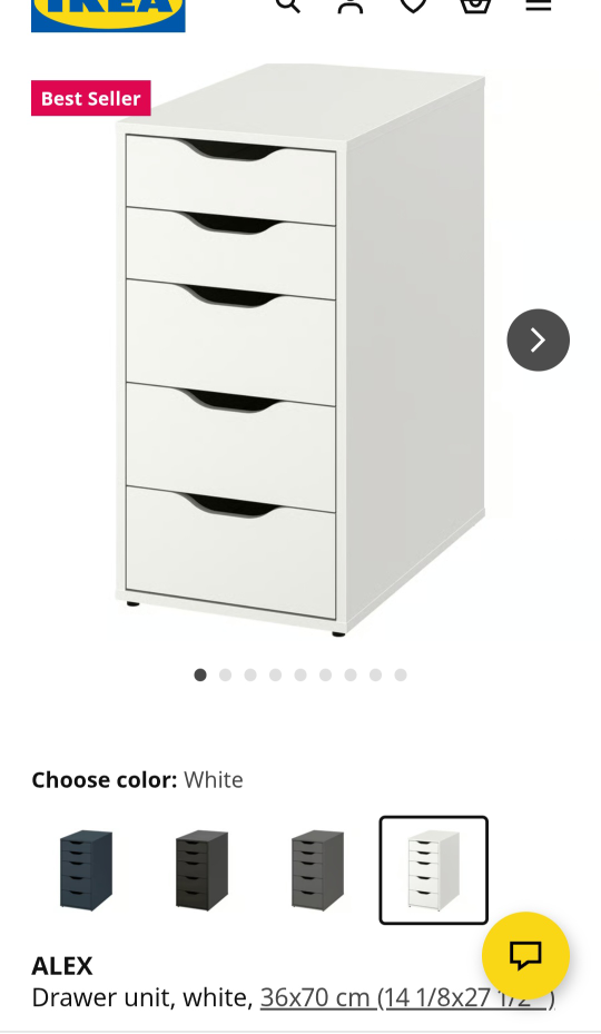 brand new IKEA Alex Drawer Unit - White - 36x70 cm