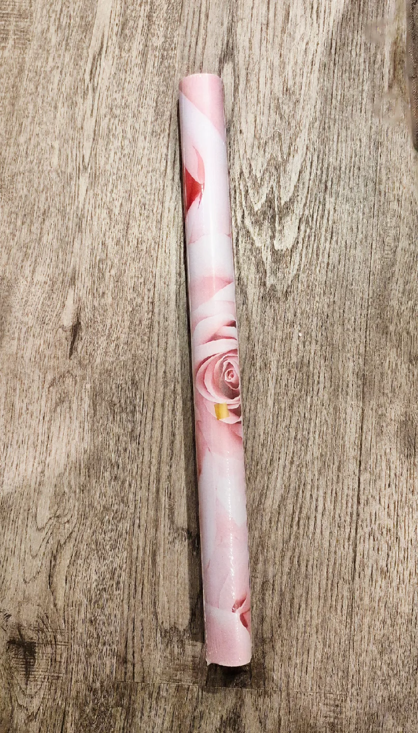 Pink Floral Rose Peel and Stick Wallpaper Modern 17.7"x118" image indicator(3)