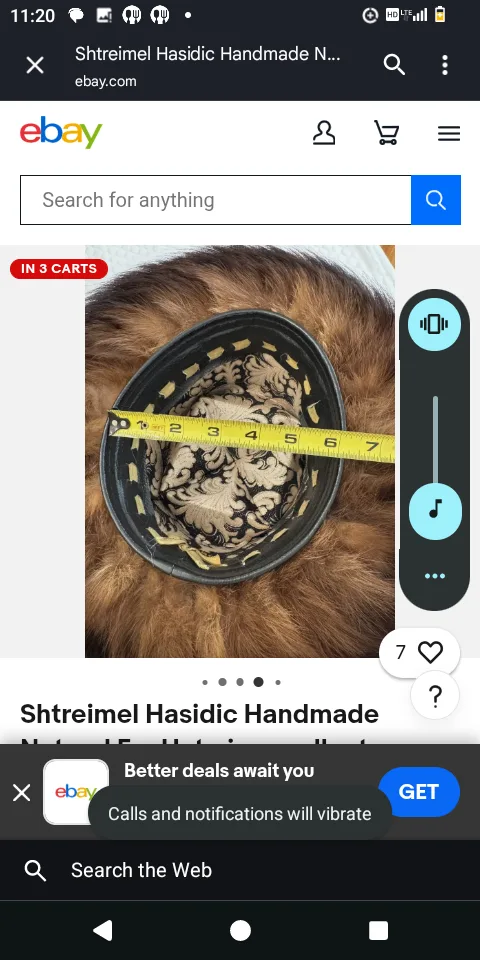 Shtreimel Hasidic Handmade Natural Fur Hat with original box image indicator(7)
