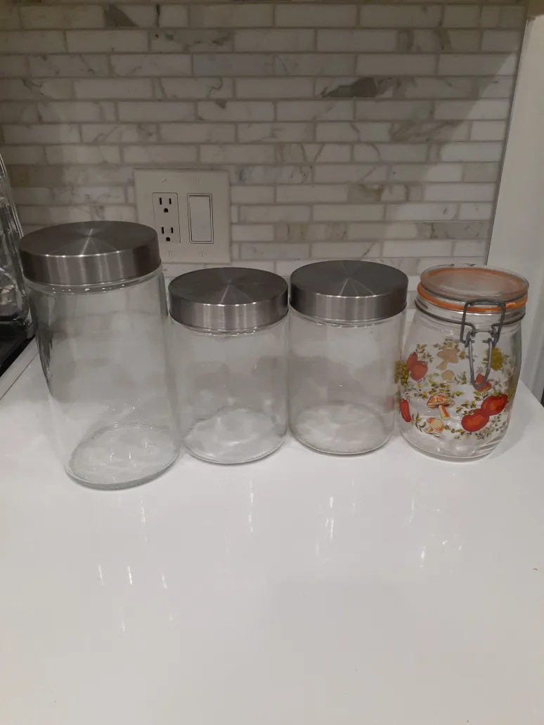 Set of 4 Glass Kitchen Canisters thumbnail