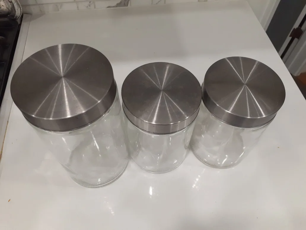 Set of 4 Glass Kitchen Canisters image indicator(2)