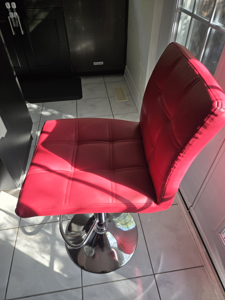 2 Red Swivel Bar Stools - photo 2