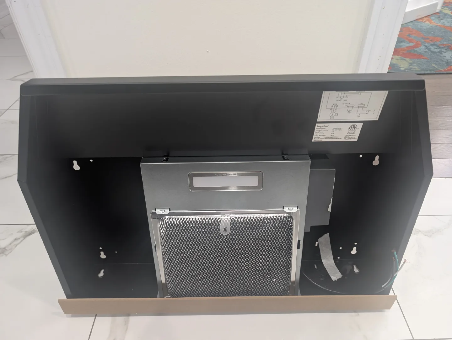 Black Under Cabinet Rangehood image indicator(2)