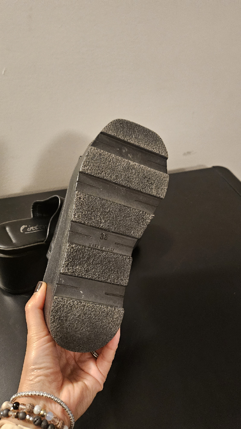 Lintervalle Black Leather wedge  Mules - photo 3